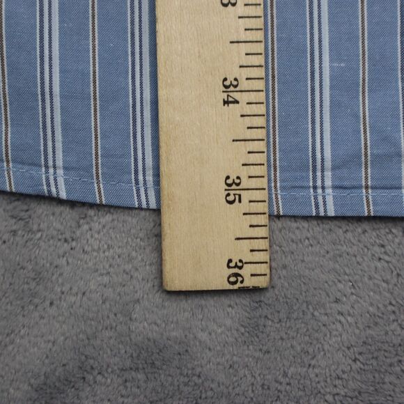 Chaps Shirt Mens 2XT Blue White Stripe Button Down Long Sleeve - Picture 4 of 16